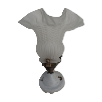 Oblique wall lamp at 45 ° porcelain tulip frosted glass