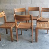 Set of 6 vintage wooden chairs