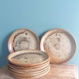 Dessert or cheese plates in Puisaye stoneware, Jean-Pierre Prud’homme