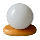 Pine pebble lamp with its opaline, 70s
