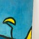 Abstract woman lying down, oil on cardboard signed.