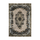 Handmade Hi-Low Pile Turkish 1980s 217 cm x 313 cm Grey Rug