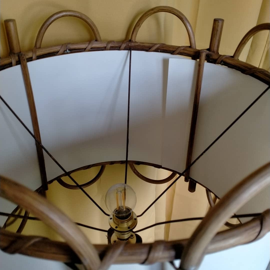 Vintage rattan lamppost