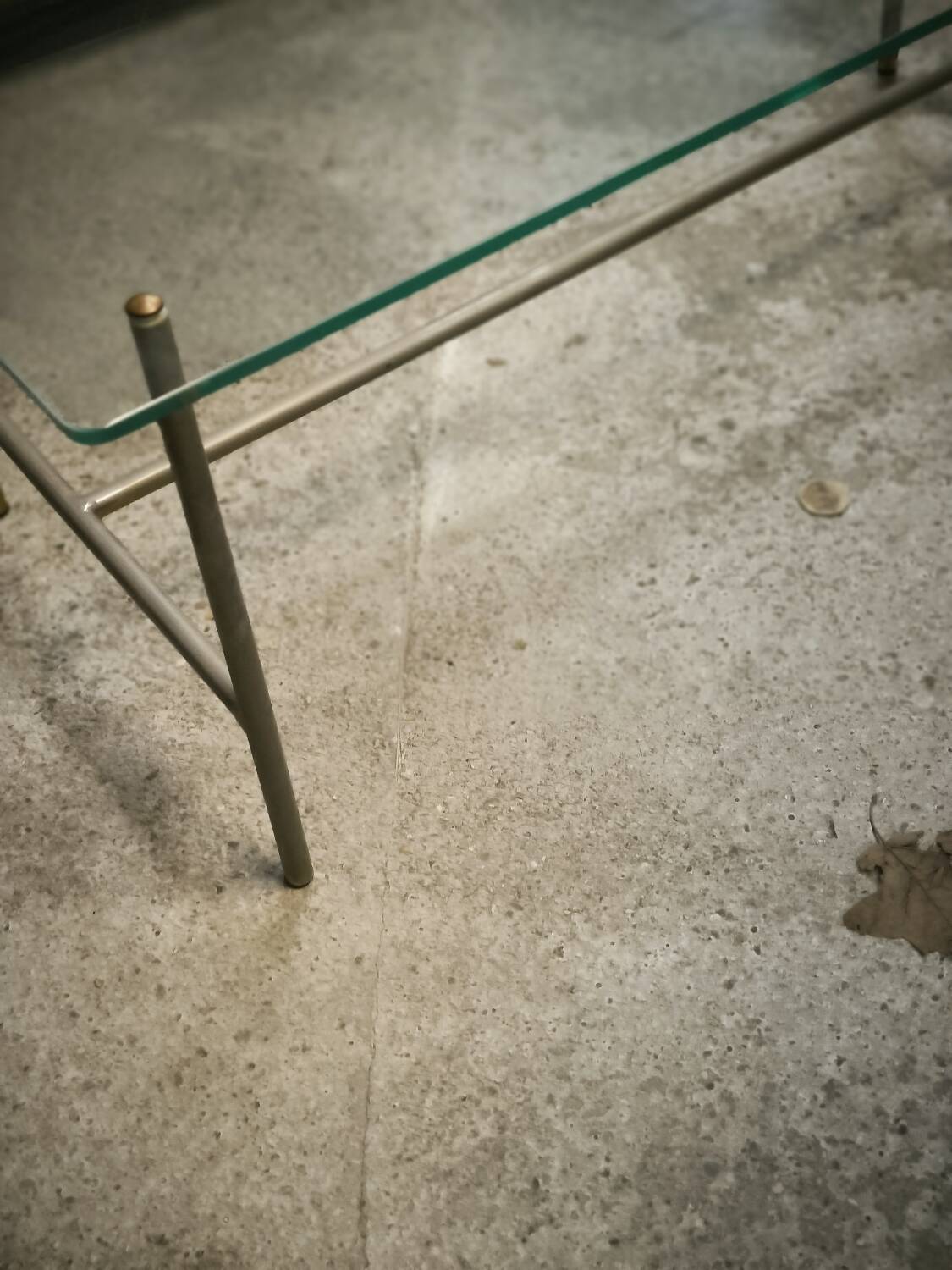 Steel and glass coffee table, circa 1950/60