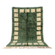 Moroccan Berber rug in green and ecru 300x200 cm – square geometric pattern