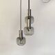Vintage cascade pendant light with antique smoked glass globes