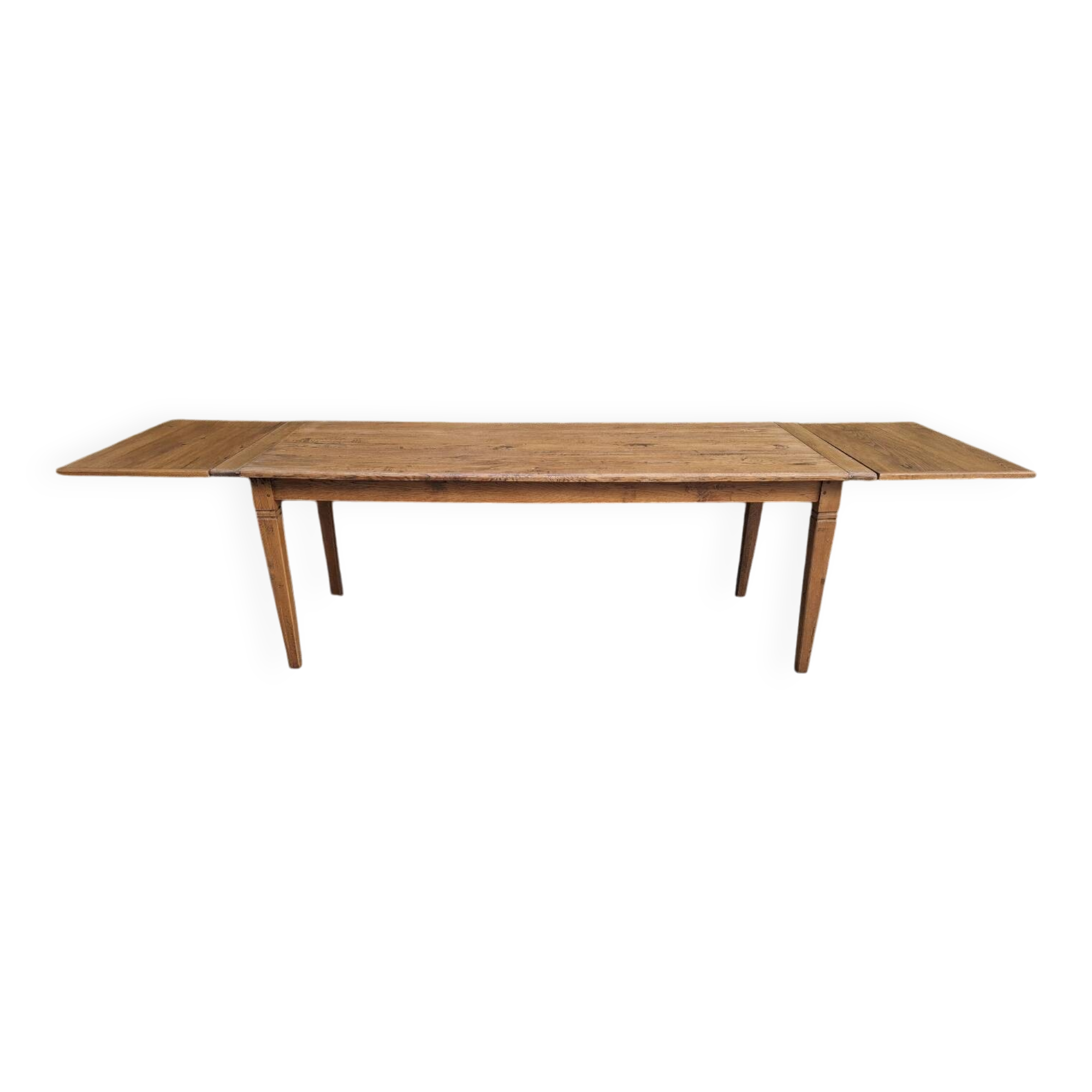 Table de ferme chêne 320 cm avec allonges 