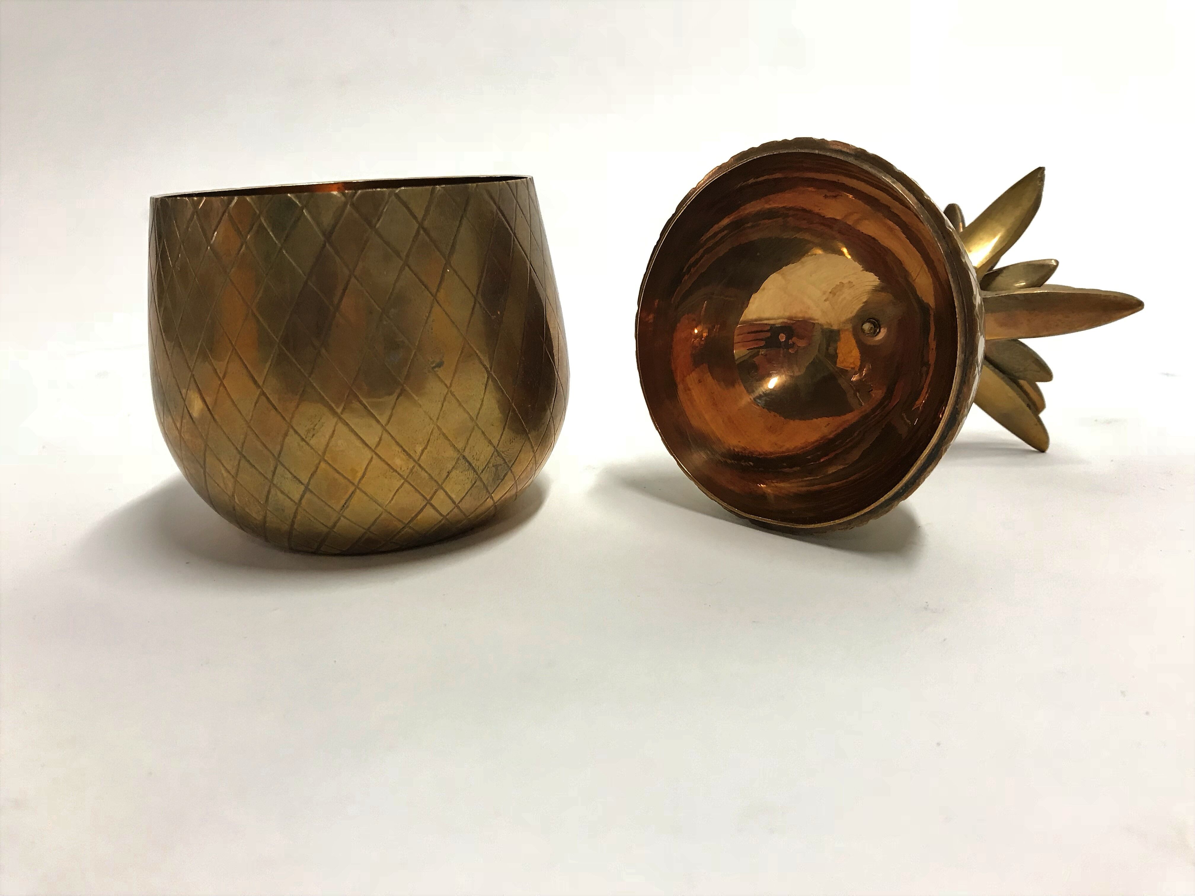 Vintage brass pineapple ice bucket 1970s