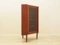 Danish teak corner display cabinet on tapered legs, 1960s