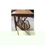 Rattan and bamboo bedside table