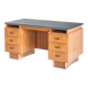 Bureau vintage en chêne réalisé par Burwood. France, années 50
