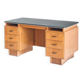 Vintage oak desk made by Burwood. France, 1950s