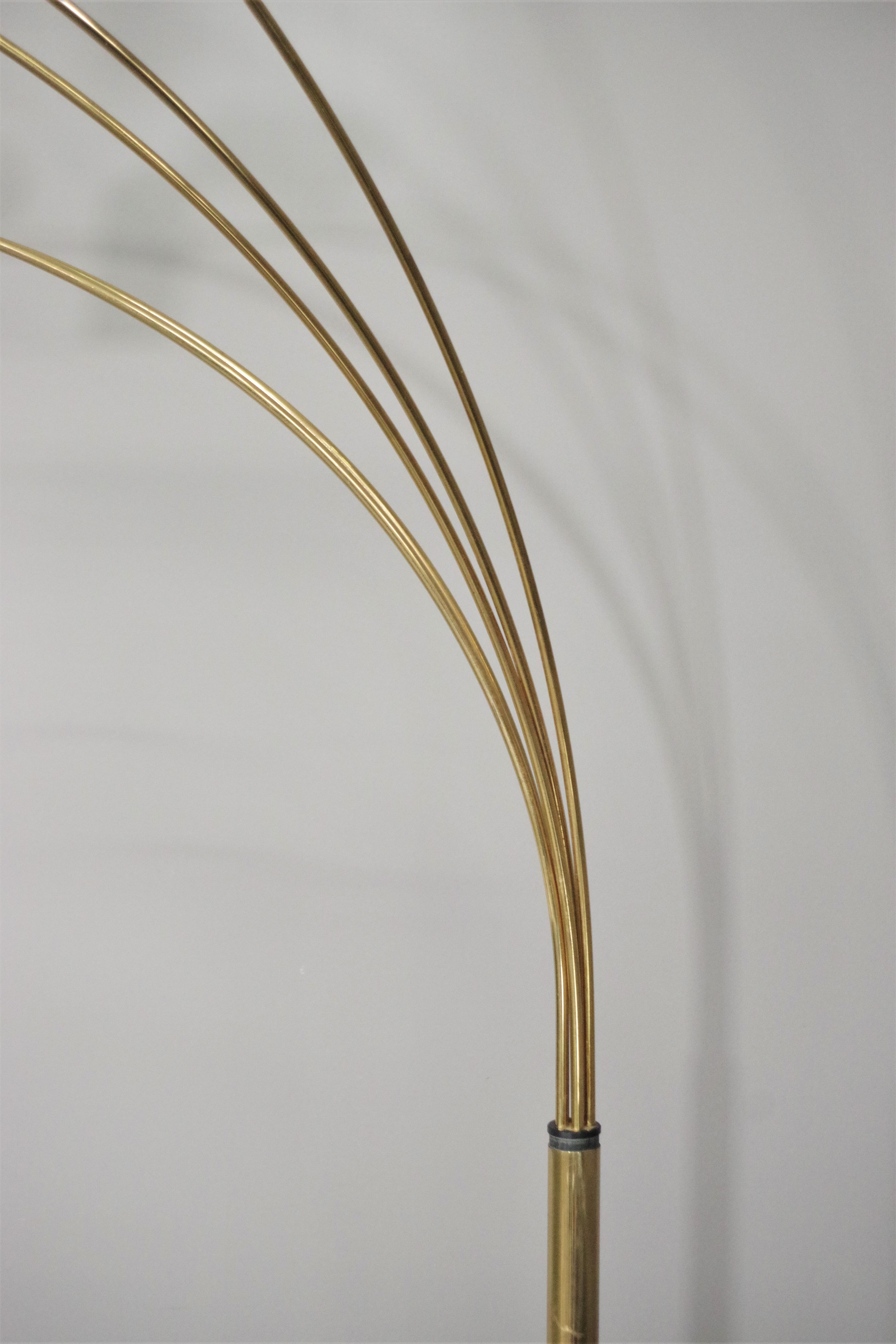 Brass floor chandelier, 70s