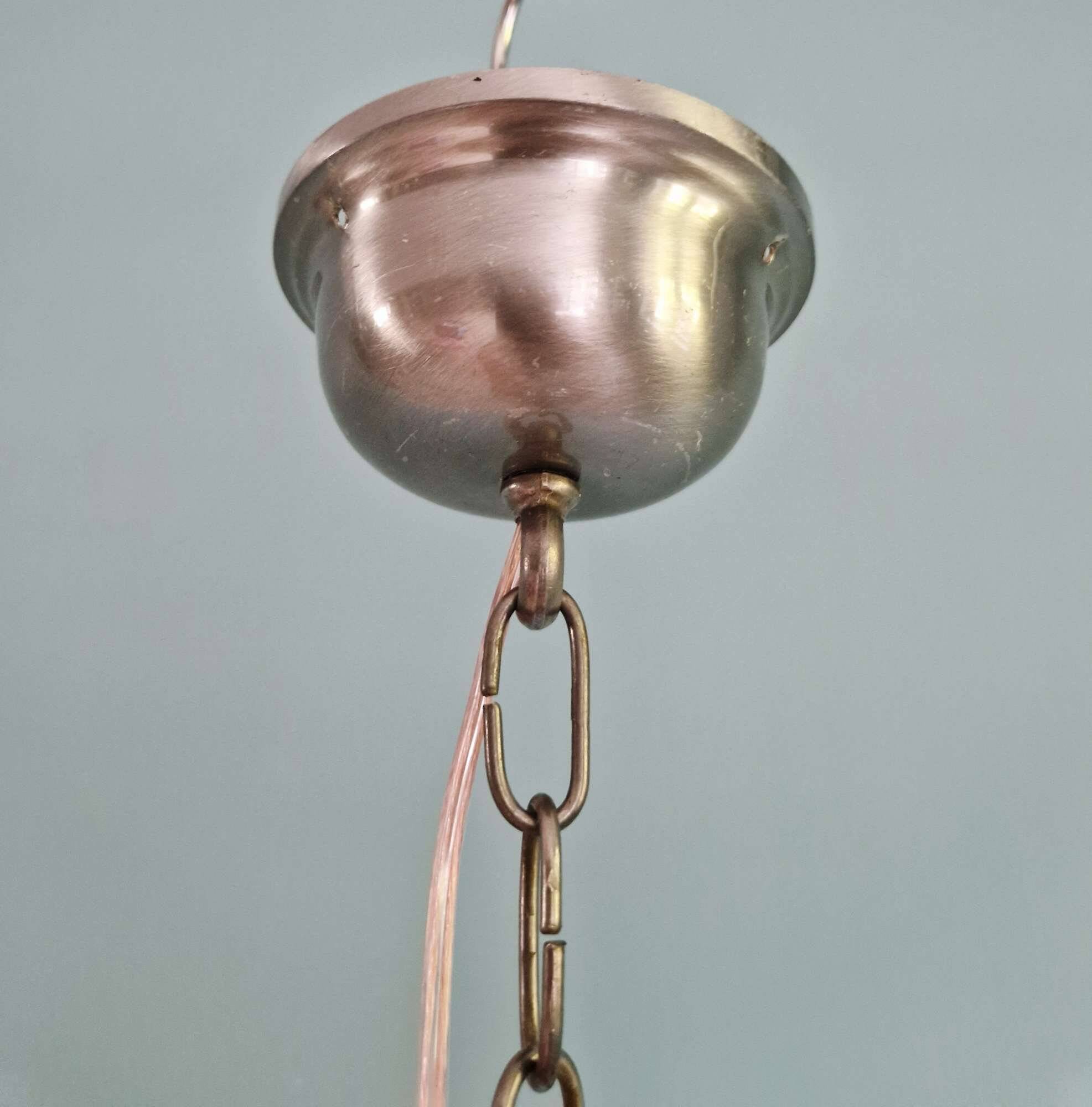 Art Deco pale pink glass pendant light, 1920s-30s
