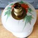 Chinese white earthenware lamp base with flower decoration