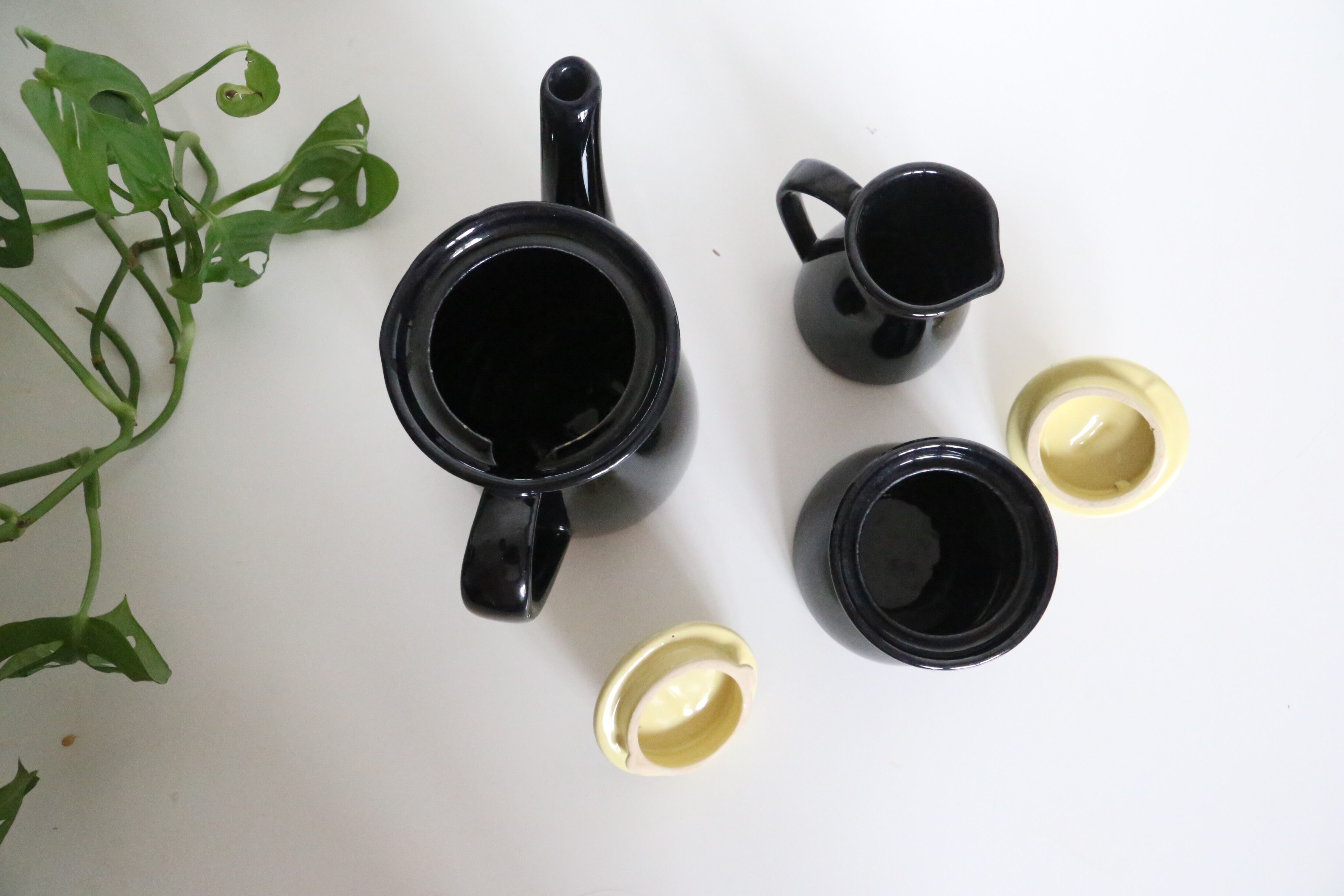 Waku coffee maker, milk and sugar pot, heat-resistant, German ceramics, Vintage
