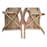Pair of vintage rattan armchairs