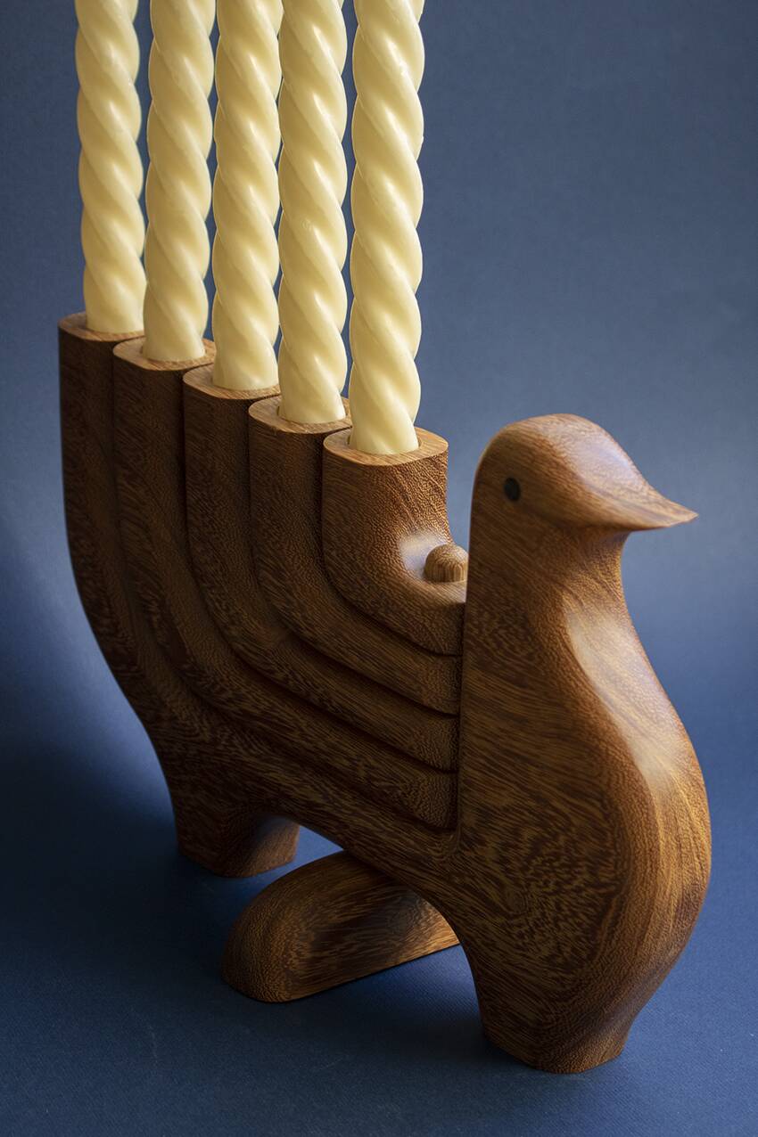 Wooden candlestick - Paloma candelabrum