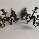 Paire d'appliques en bronze à 4 branches Napoléon III