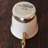 Ecru ceramic milk jug with gold decoration from Sarreguemines.