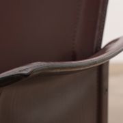 Tito Agnoli for Matteo Grassi leather dining table and six chairs