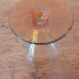 4 verres à pied marron fumé