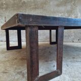 Industrial coffee table pallet table steel cinnamon brown