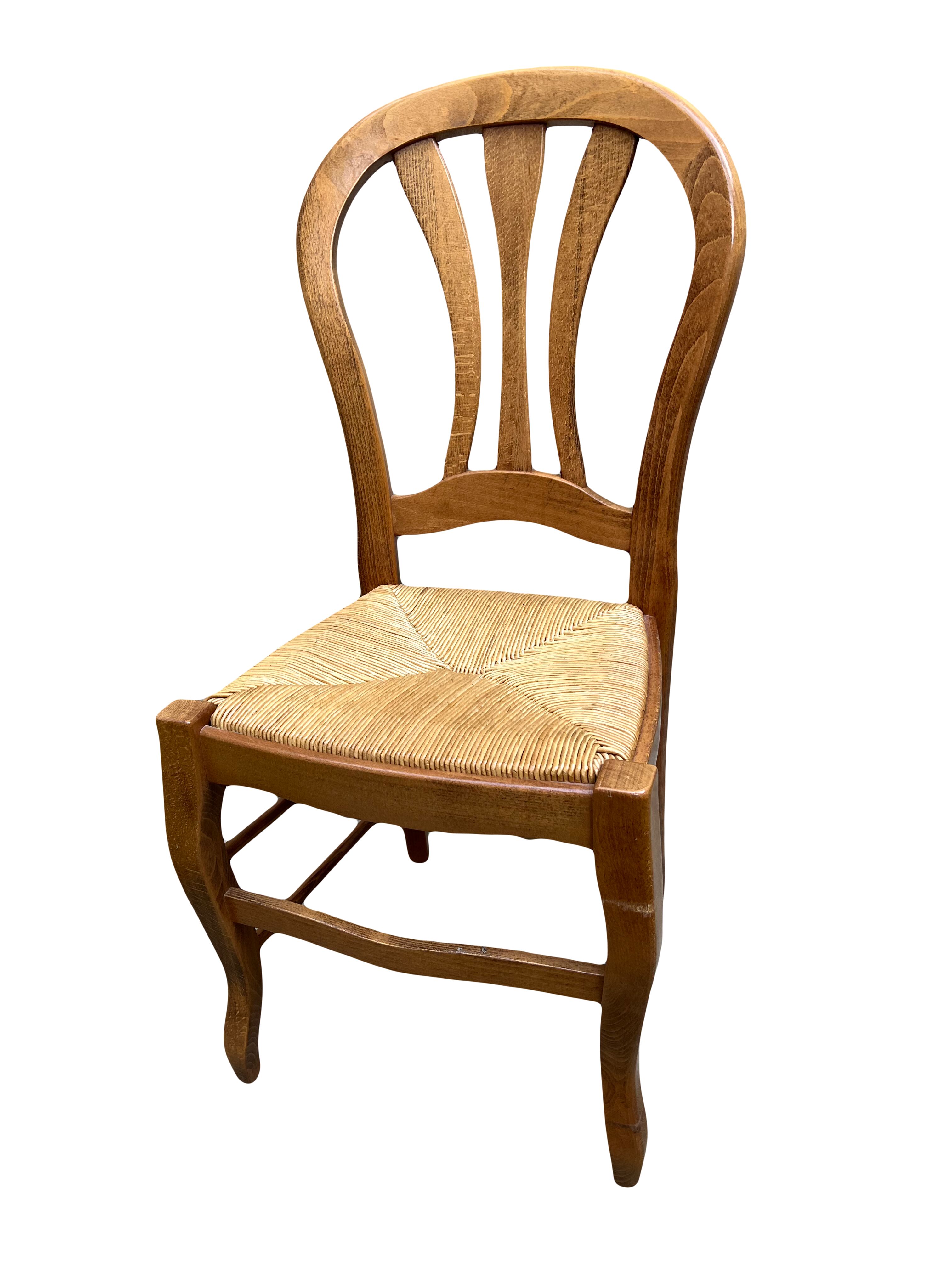 6 solid beech wooden chairs