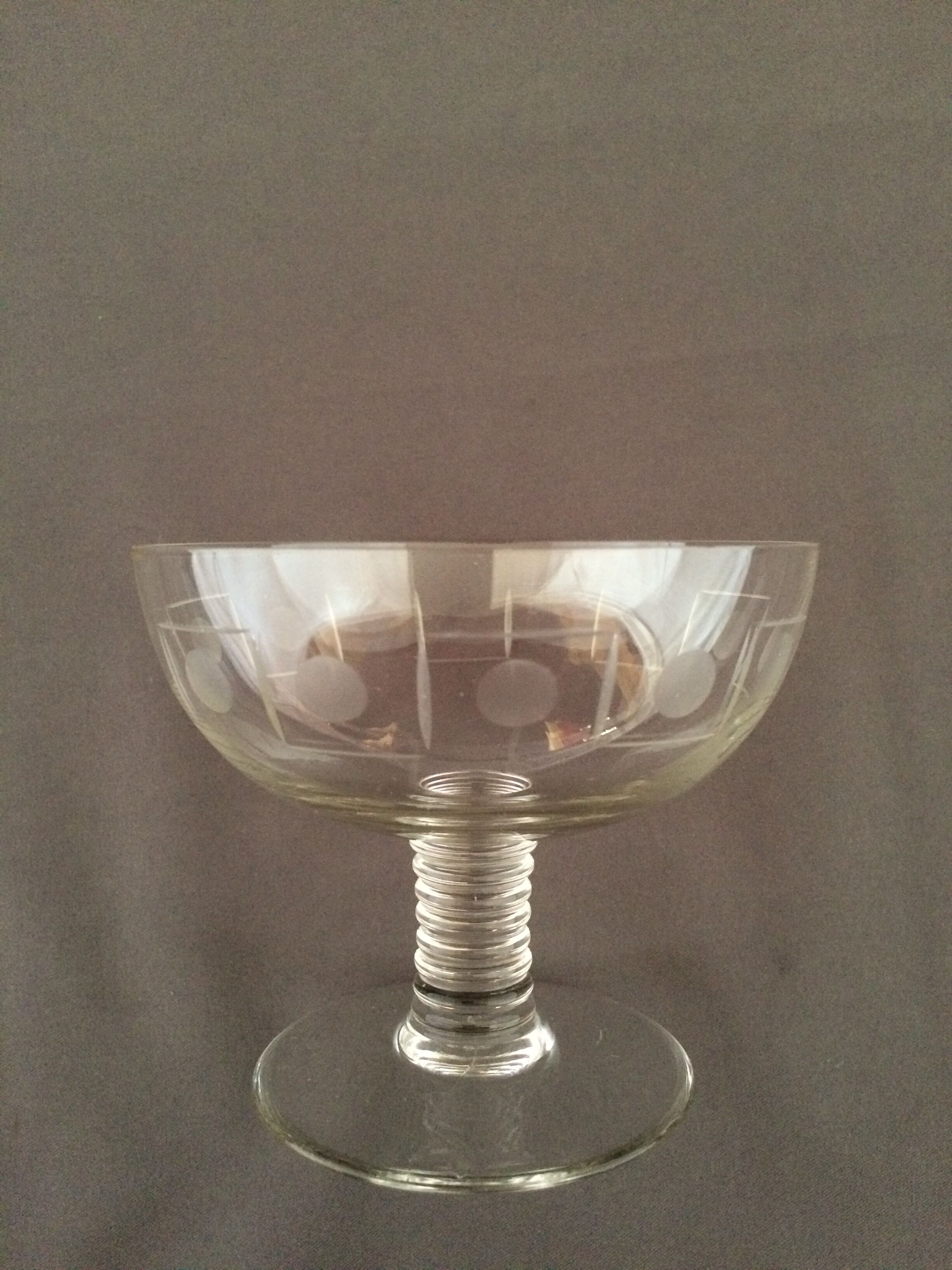 Series of 8 art deco champagne glasses