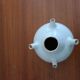 White enamelled earthenware flower vase signed HR