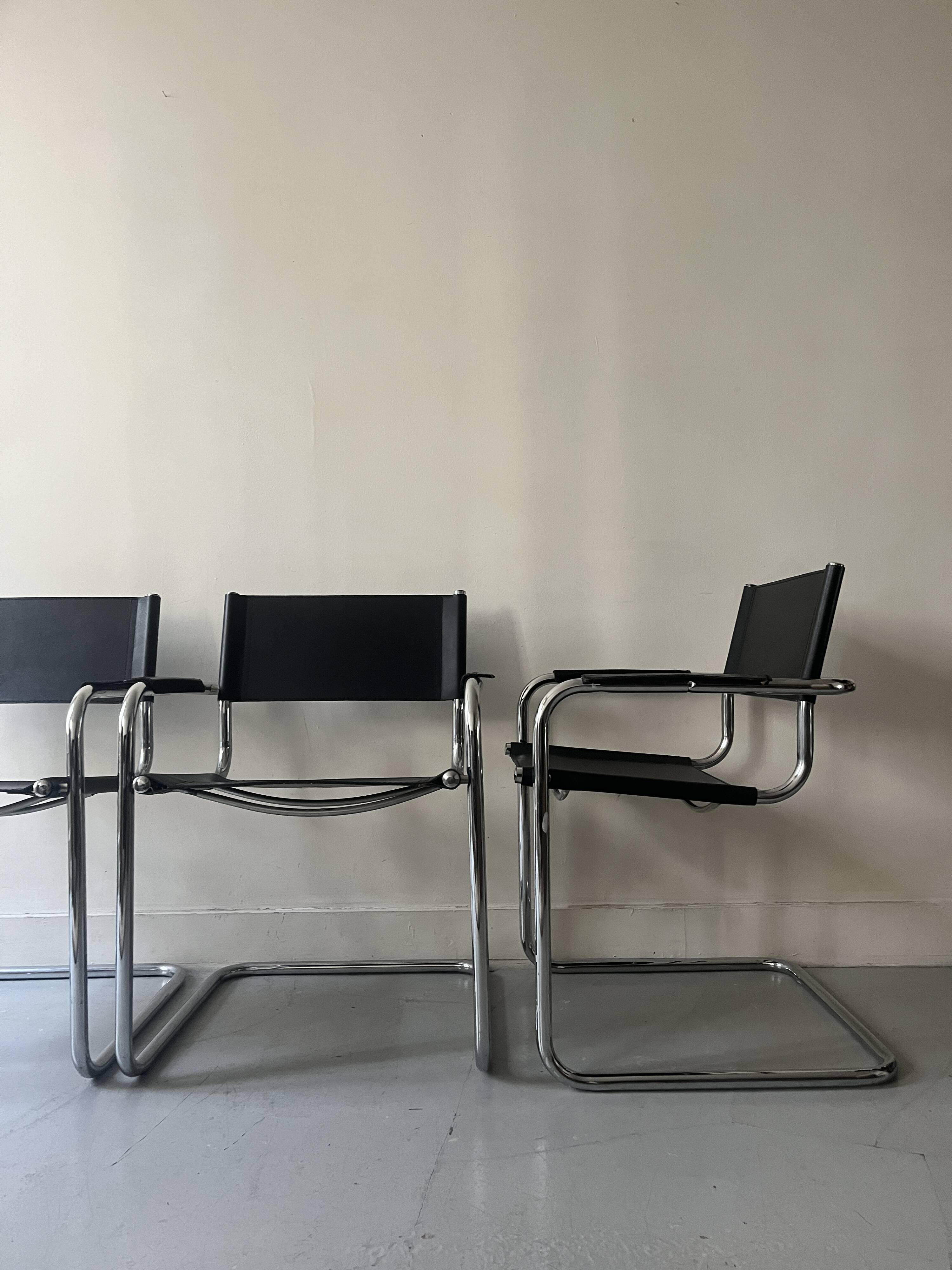 Black chrome tubular armrest chair, after Mart Stam - Breuer, 1970