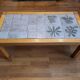 Jacques Blin coffee table in glazed ceramic, oak wood French Riviera 1960 Vintage