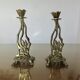 Pair of art nouveau style brass candlesticks
