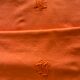 Old tablecloth & its 10 tinted and embroidered napkins "the ML mandarin" orange - cotton - 150x200