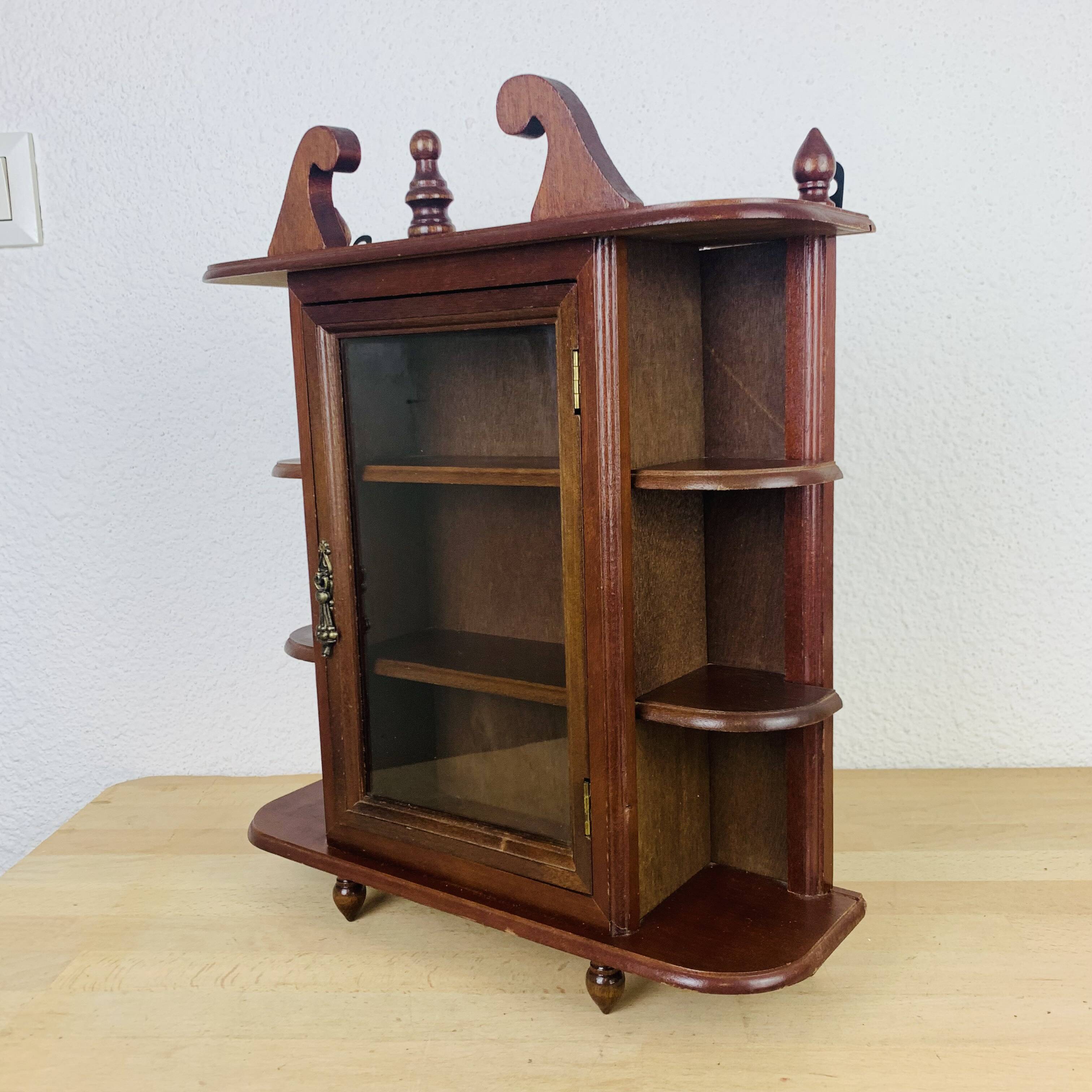 Vintage wooden miniature wall shelf