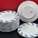 Set of 18 Lunéville earthenware dinner plates, 25.5 cm diameter