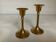 Pair of small brass tulip-shaped candlesticks