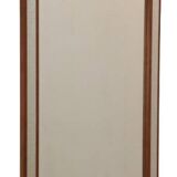 Teak spiegel met zilverkleurige accenten