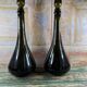 Pair of vintage tinted glass carafes – elegant silhouette – May spirit