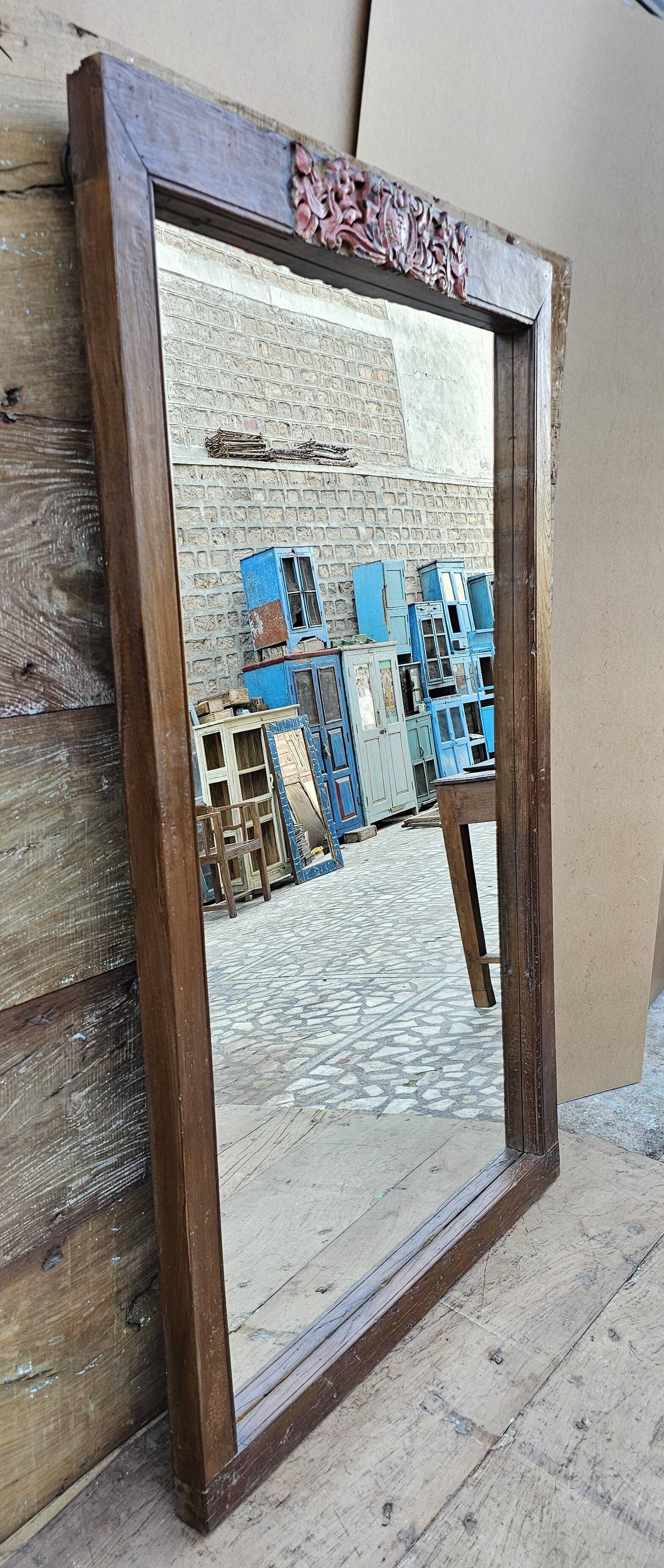 Burmese teak mirror