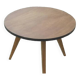 Round vintage teak tripod dining table