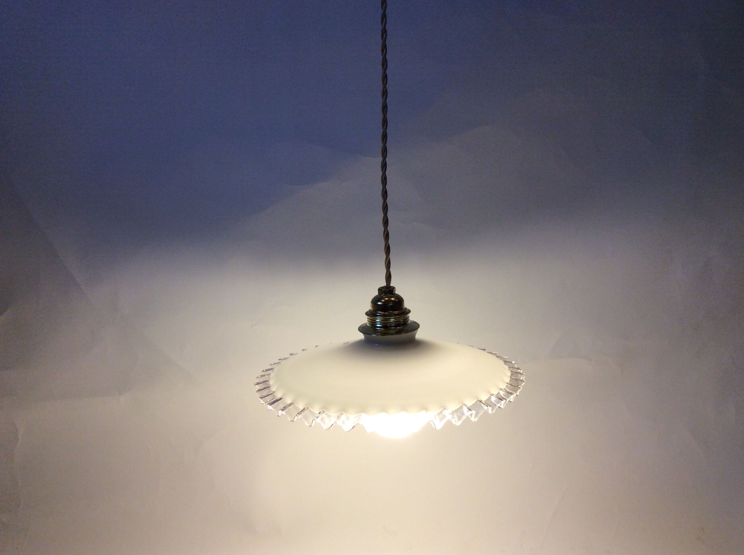 Vintage opaline hanging lamp