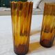 6 antique amber glasses + ice bucket