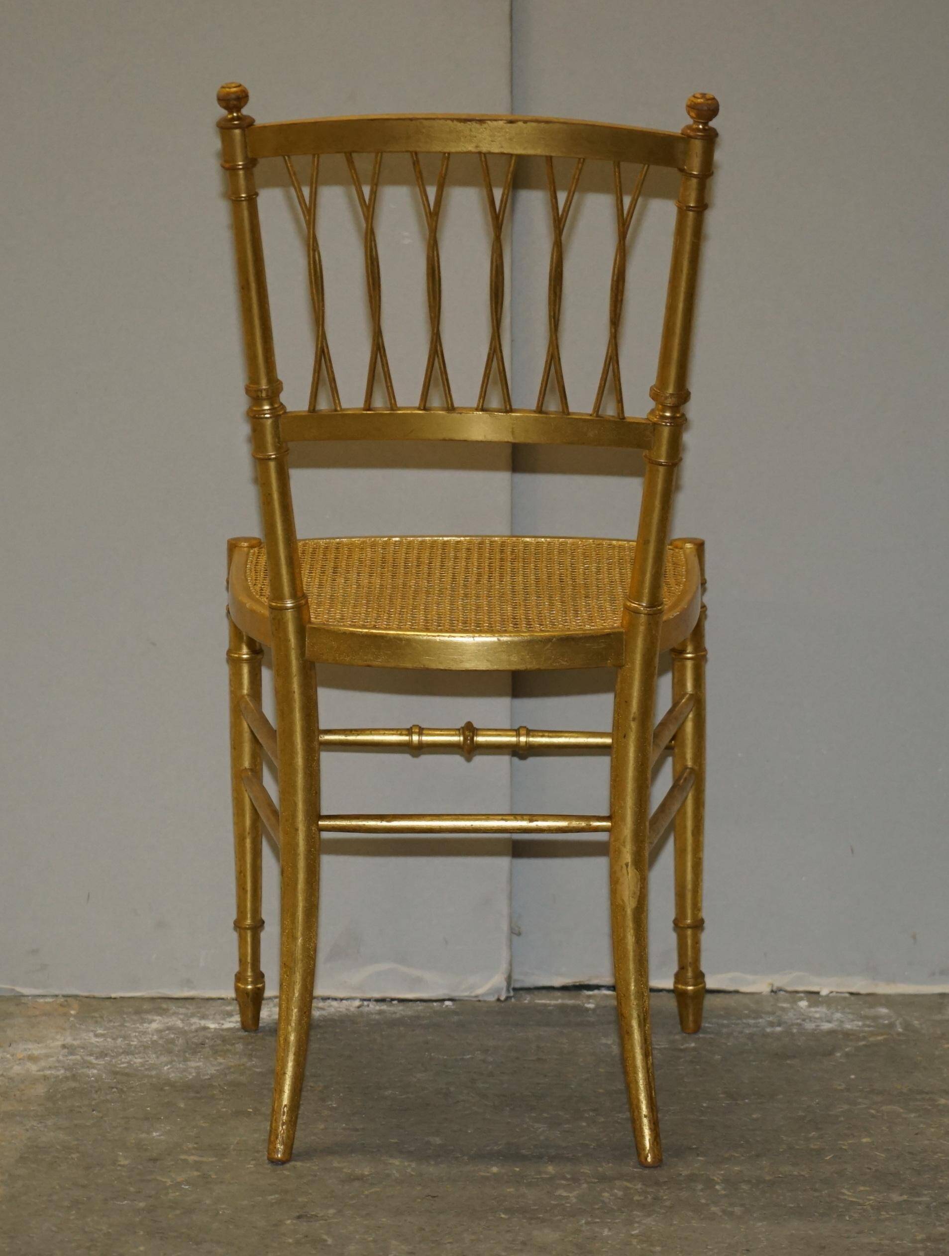 Spencer family gilded wooden bergère bench chair