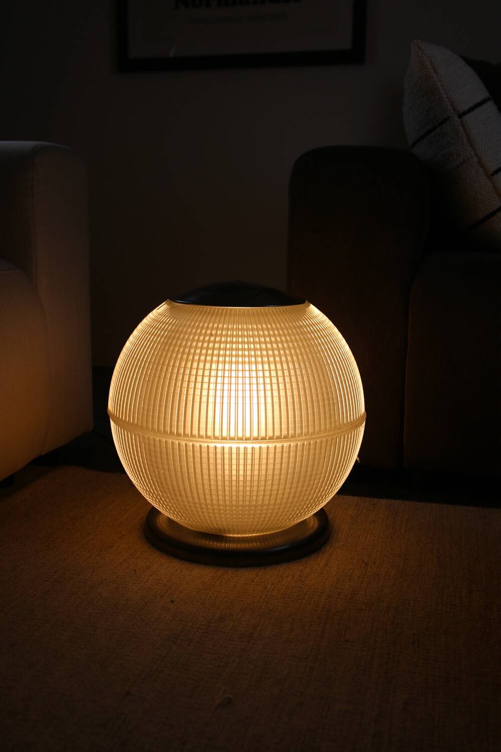 Vintage 1960s XXL Holophane Globe Table Lamp