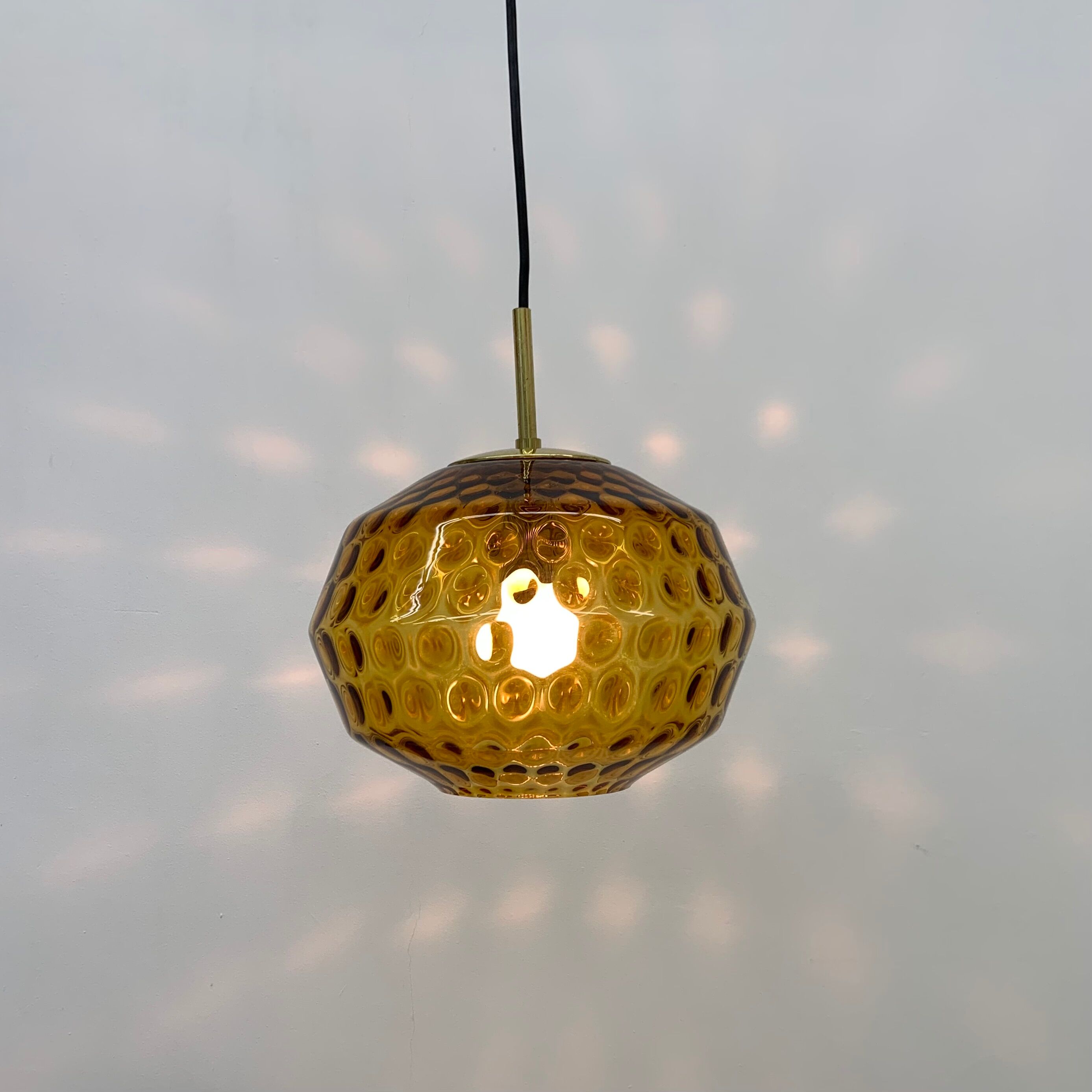 Limburg Glashutte glass hanging lamp , 1970