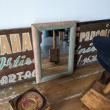 Vintage gray and pink mirror 35 x 25cm