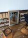 Miroir vintage gris et rose 35 x 25cm