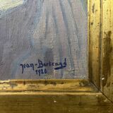 Oil on canvas, portrait of a child signed J. Bertrand, early 20th century.