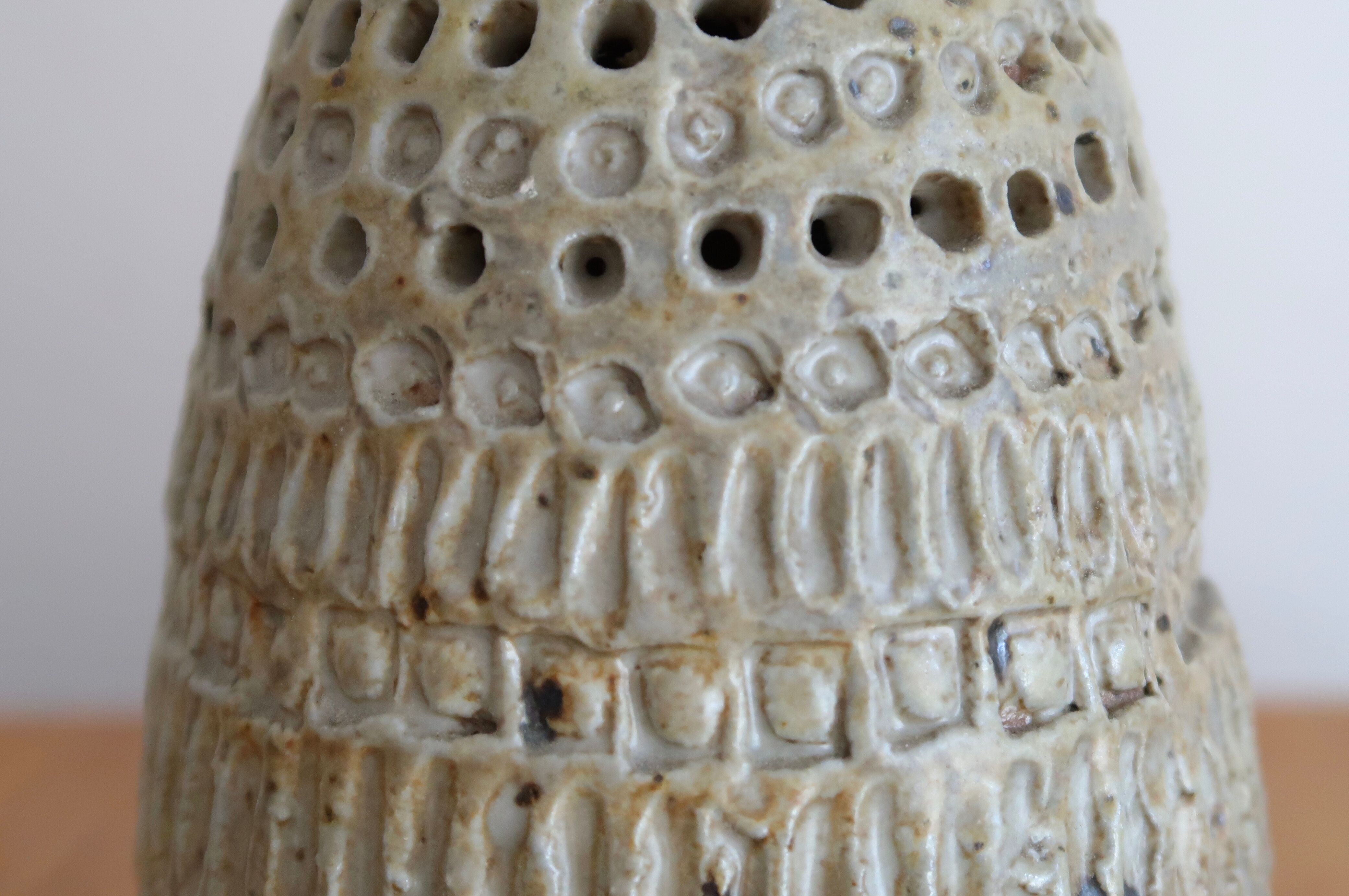 Sandstone lantern by Barbara Delfosse, La Borne, 60s